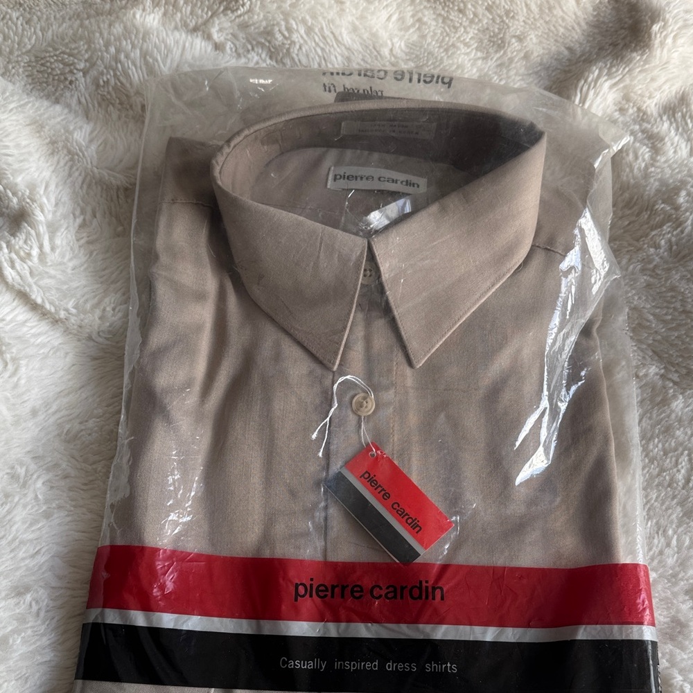 Pierre Cardin Men's Tan Dress Shirt